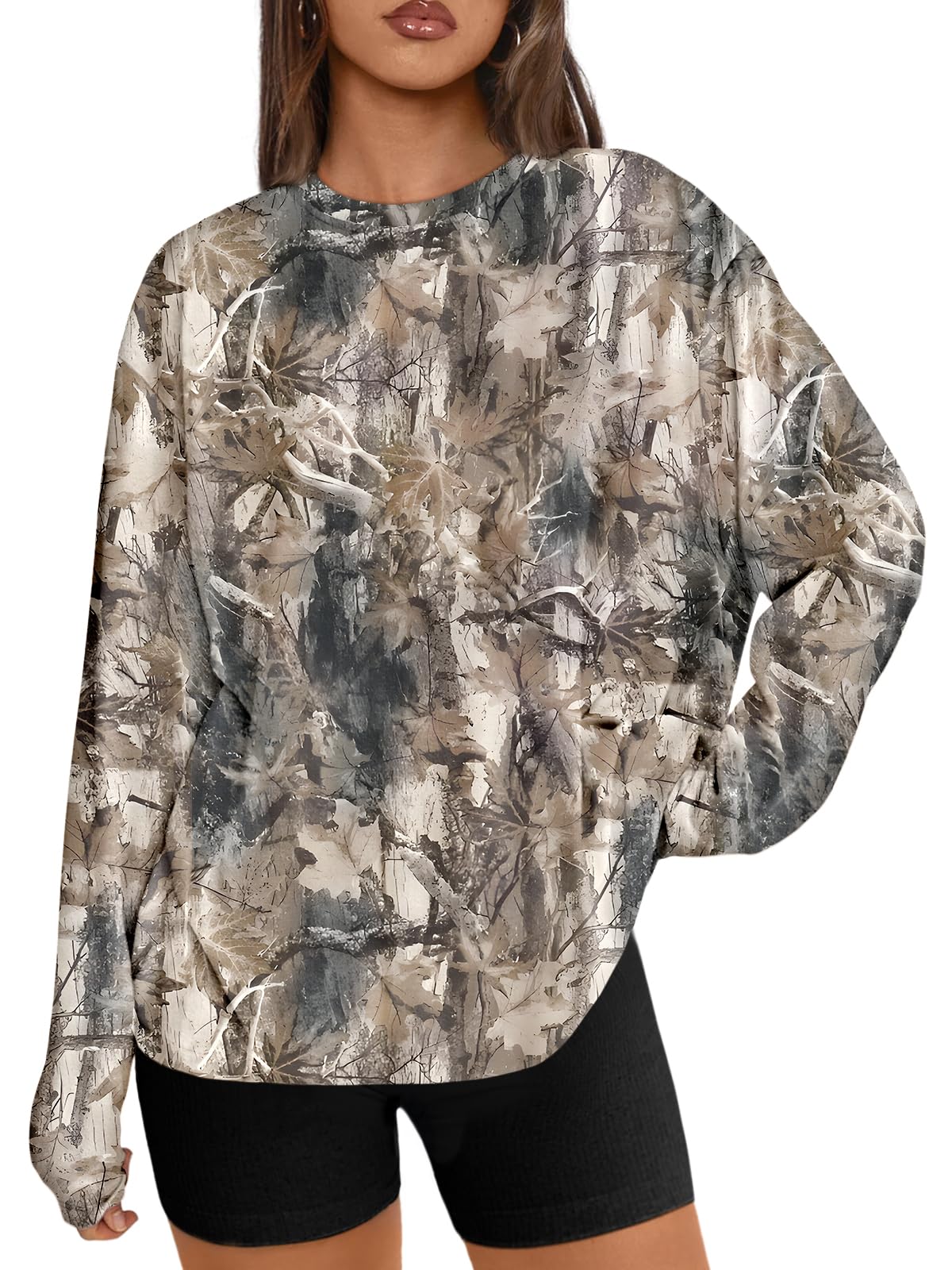 Trendy Queen Womens Oversized Long Sleeve Shirts Fall Tops 2026 Basic Tees Jansha Store