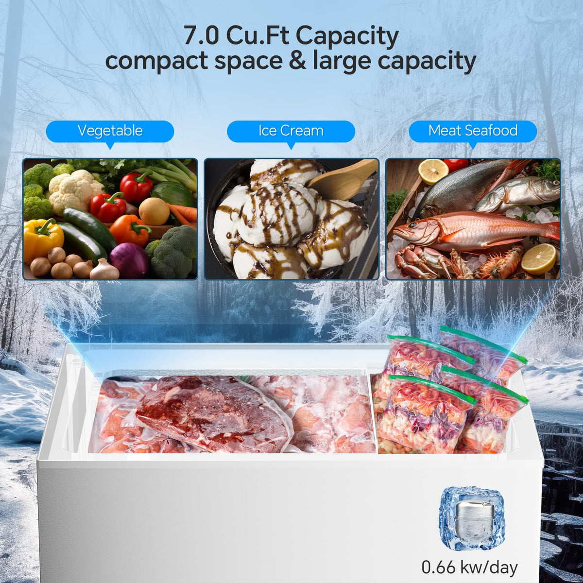 Kismile 1.8 Cu.Ft Mini Chest Freezer, Compact Deep Freezer for Home, Black Jansha Store