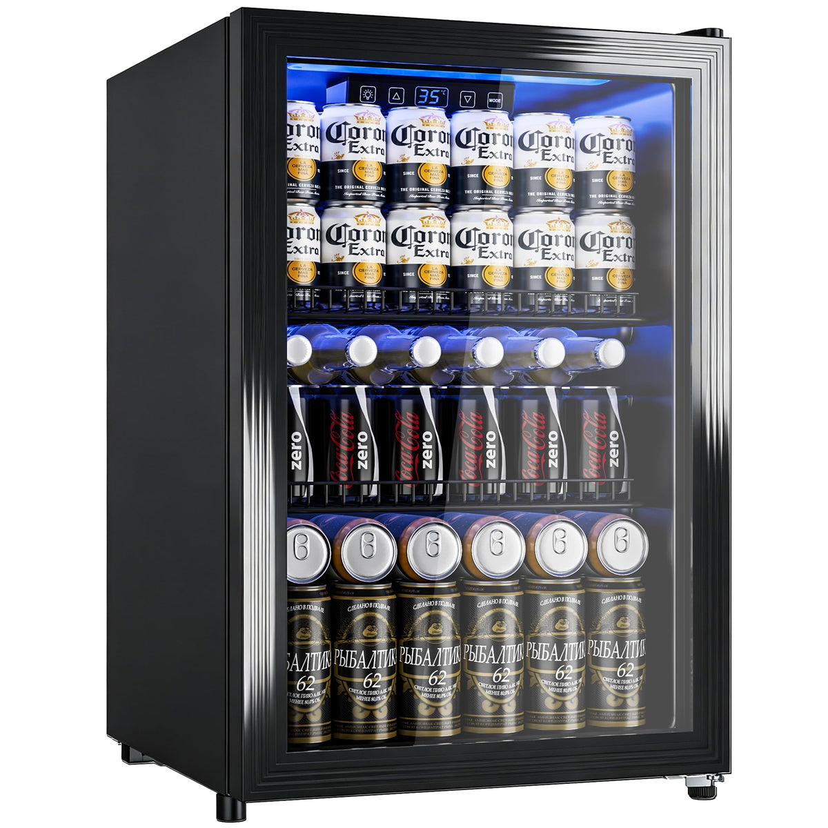 130 Can Beverage Refrigerator, 3.2 Cu.Ft Mini Fridge Beverage Cooler Jansha Store