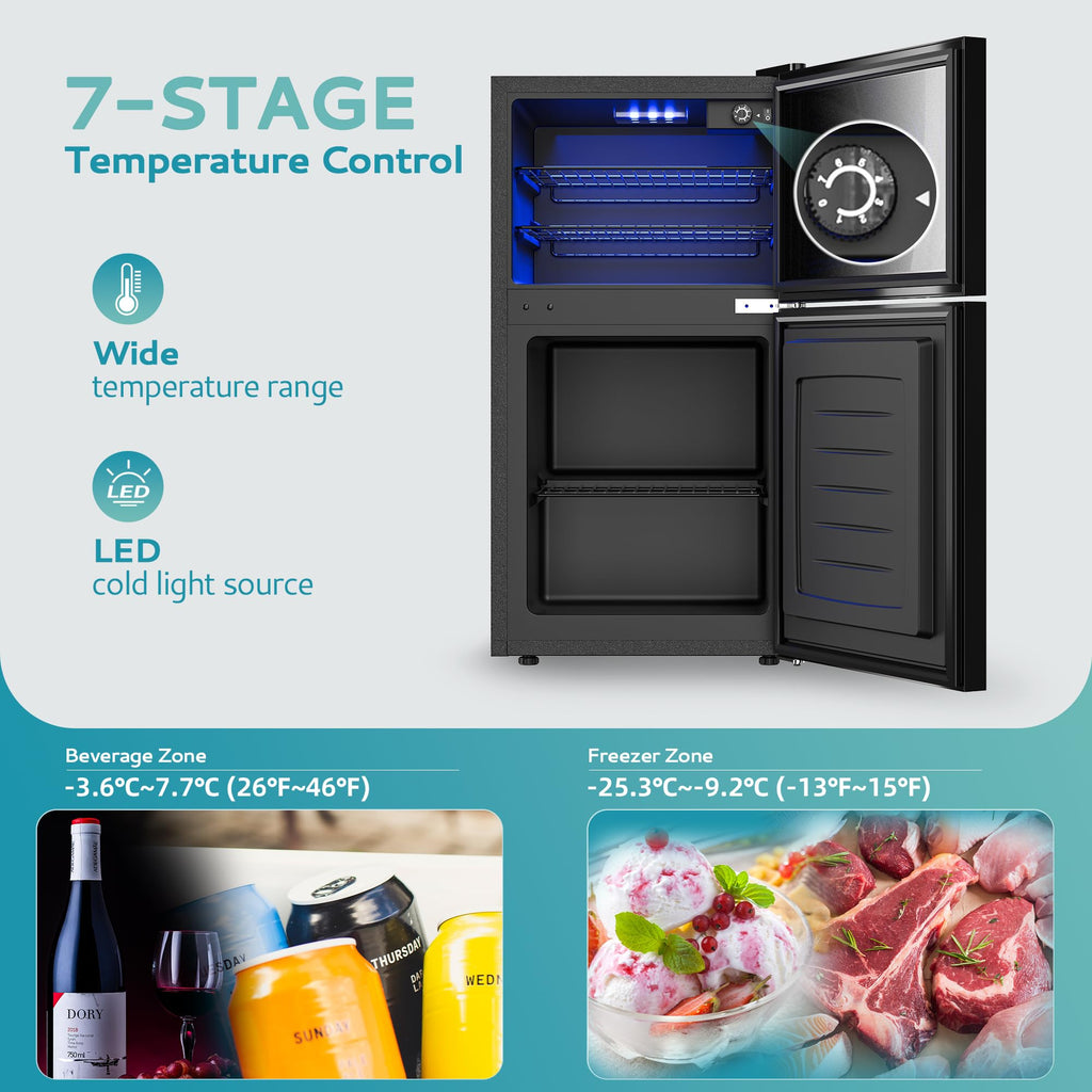 EUHOMY 24 Can Mini Fridge, 18L Beverage Refrigerator with Quiet Compressor Jansha Store