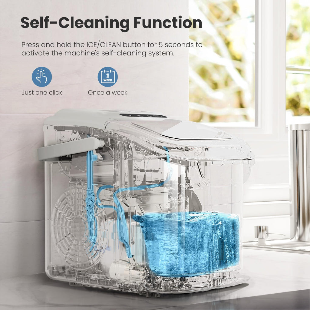 Crzoe Countertop Ice Maker, 26Lbs/24H,2 Sizes of Ice, Self-Cleaning,Black Jansha Store