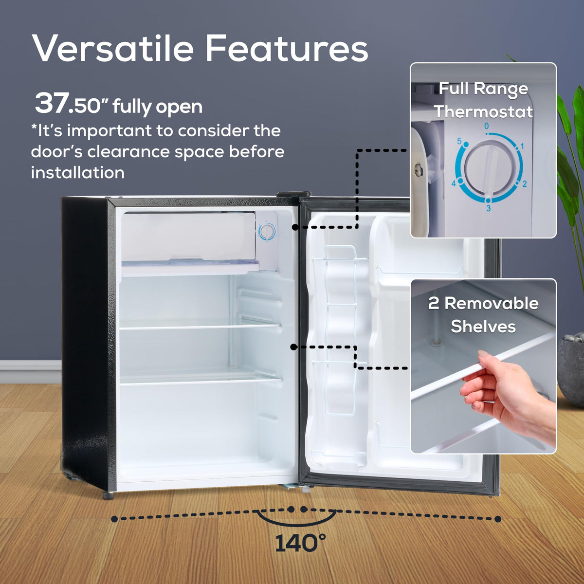 Igloo 3.2 Cu.Ft. Mini Fridge with Freezer - Single Door Compact Refrigerator with Glass Shelves for Homes, Dorms & Offices- Keep Snacks, Drinks & Frozen Foods Cool with Temperature Control Mini Fridge Jansha Store