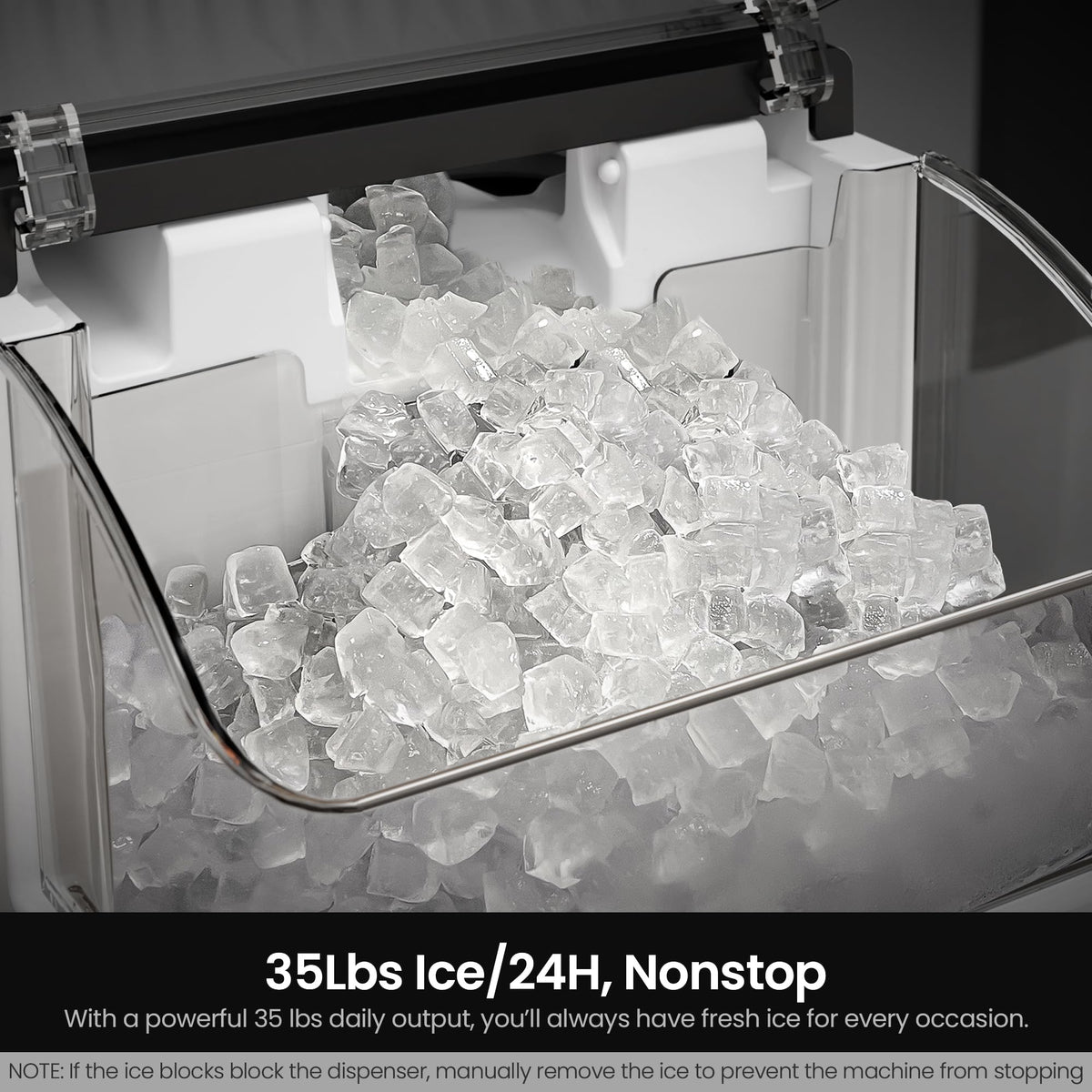 Kismile Nugget Ice Maker Countertop, 35 lbs/Day, Stainless Steel Jansha Store