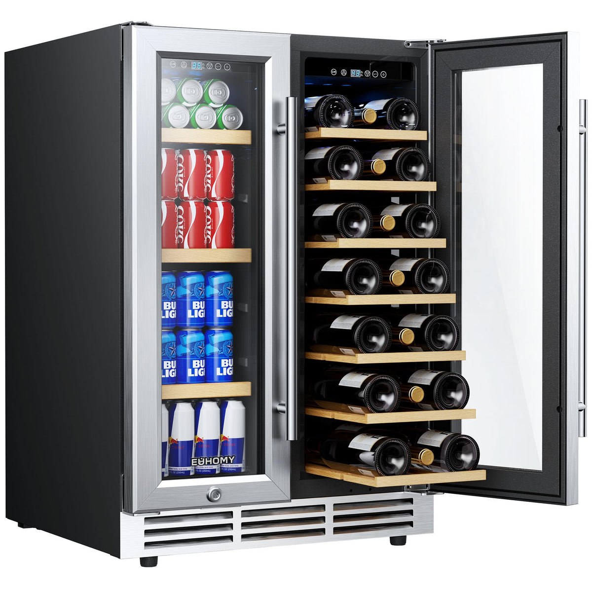 EUHOMY 24 Can Mini Fridge, 18L Beverage Refrigerator with Quiet Compressor Jansha Store