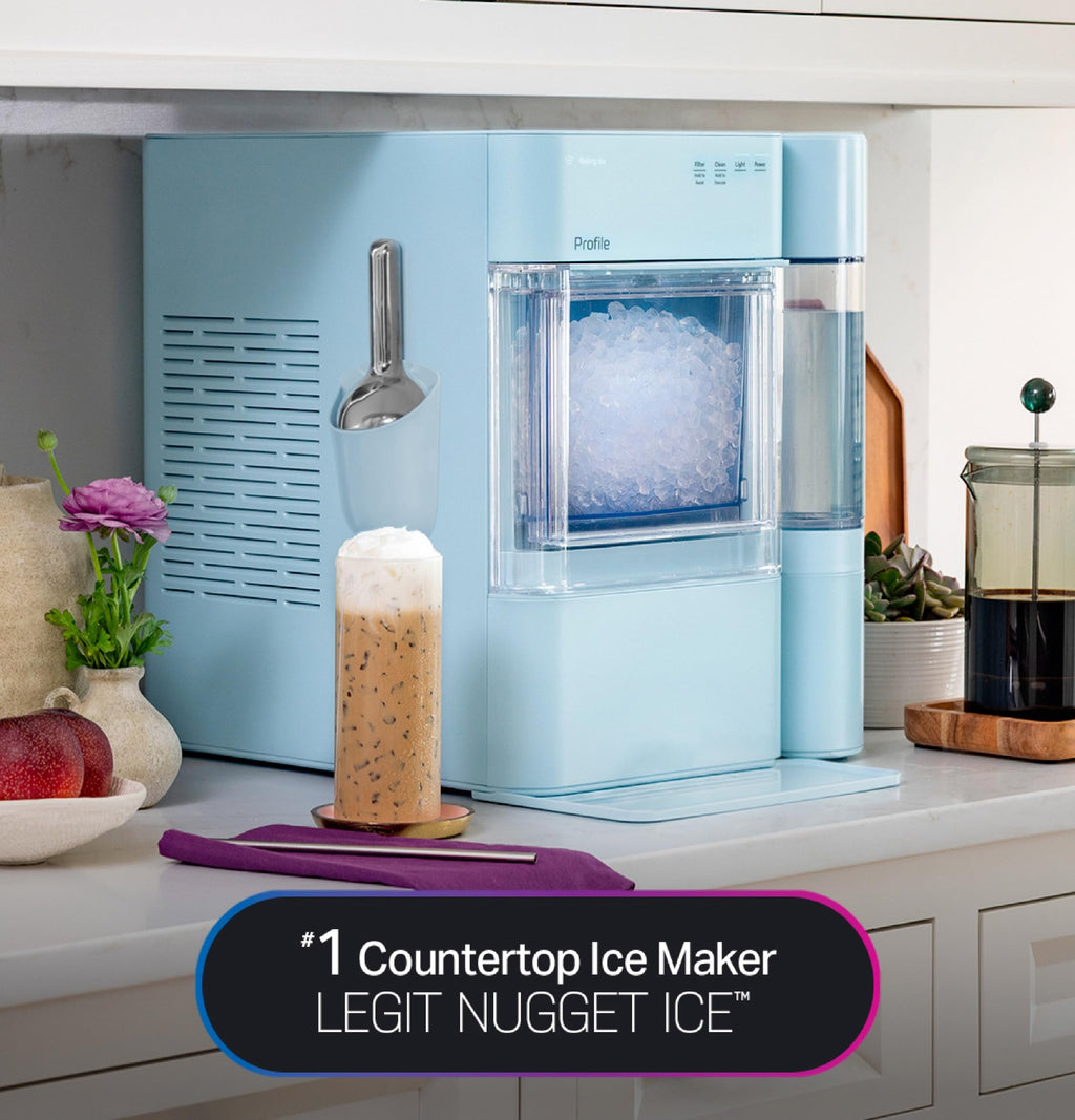 GE Profile Opal Ultra, Countertop Nugget Ice Maker, 1 Gal XL Side Tank, *Amazon Exclusive*, 38 lbs/Day, Pebble Pellet Crushed Ice Machine, WiFi Stainless Steel Jansha Store