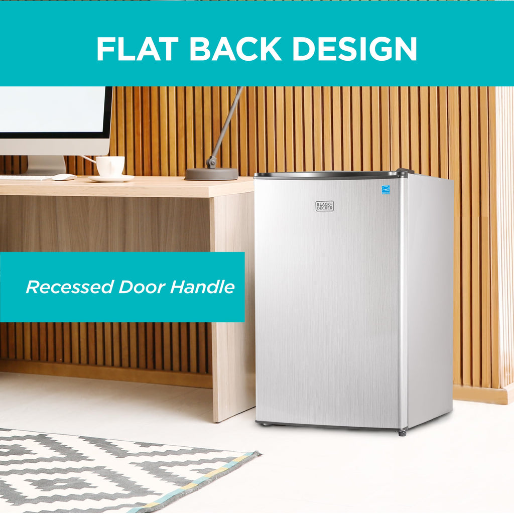 BLACK+DECKER 2.5 Cu. Ft. Compact Refrigerator, Energy Star, BCRK25B, Black Jansha Store