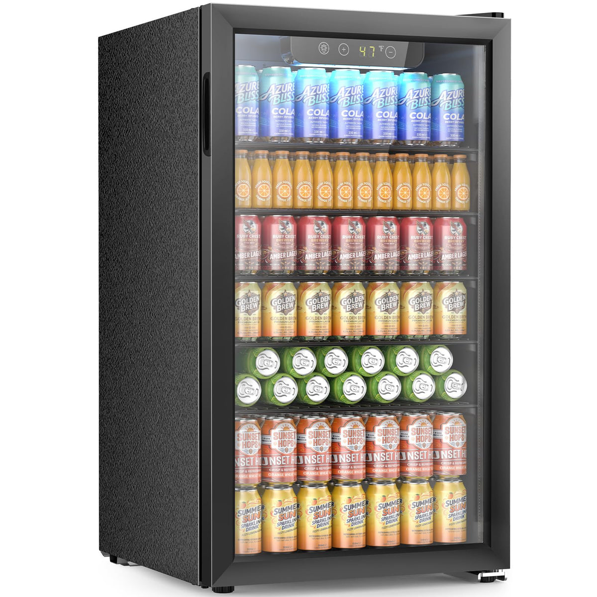 Electactic Mini Fridge 130 Can Beverage Refrigerator Cooler, 3.2 Cu.Ft Drink Fridge for Soda Wine Beer, Adjustable Temperature Control for Home Office, Black Jansha Store