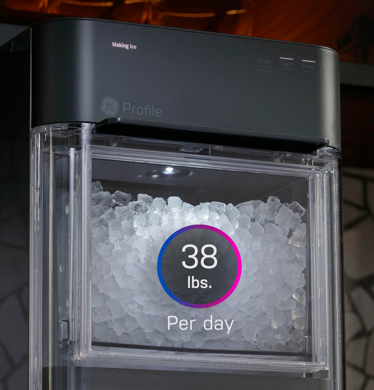 GE Profile Opal Ultra, Countertop Nugget Ice Maker, 1 Gal XL Side Tank, *Amazon Exclusive*, 38 lbs/Day, Pebble Pellet Crushed Ice Machine, WiFi Stainless Steel Jansha Store
