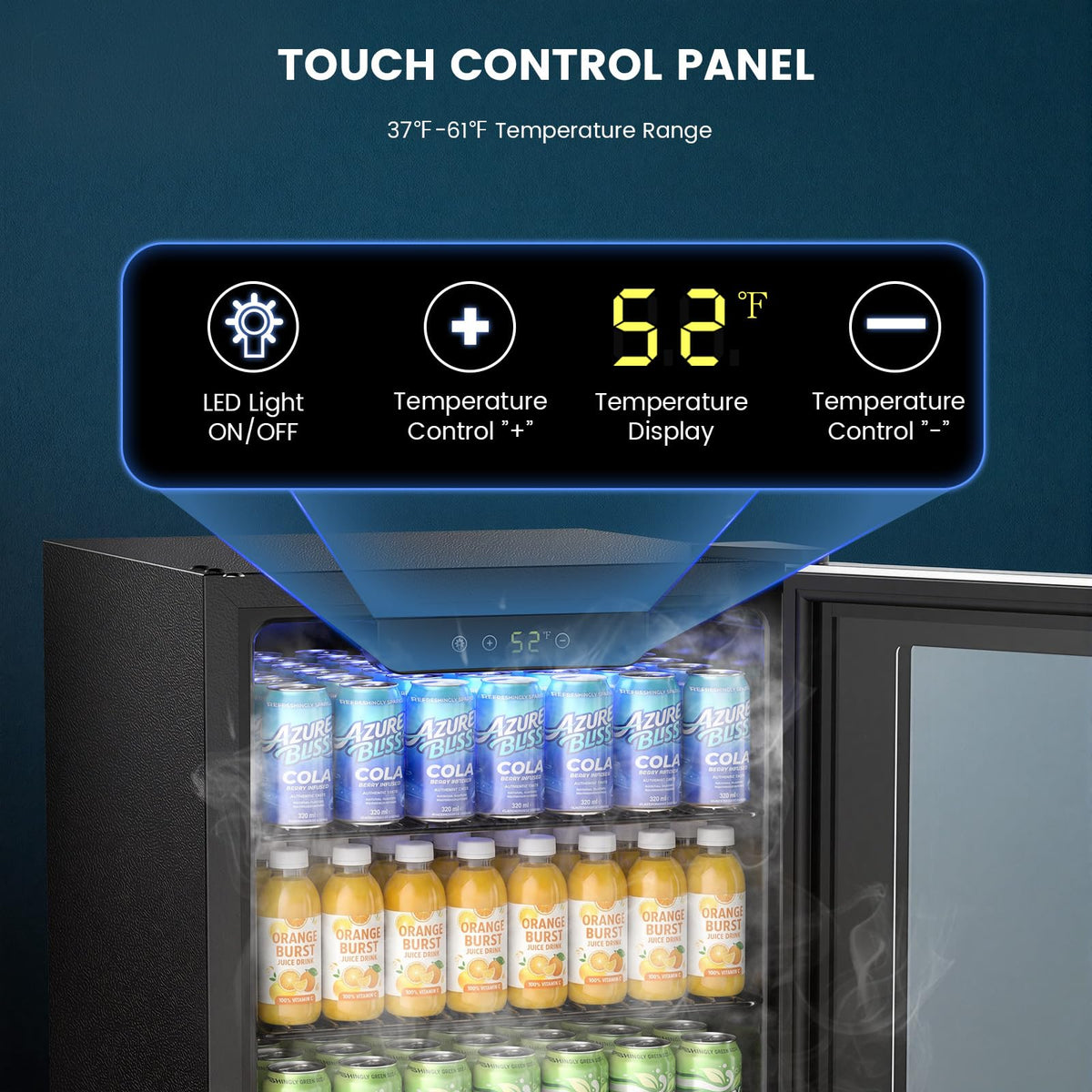 Electactic Mini Fridge 130 Can Beverage Refrigerator Cooler, 3.2 Cu.Ft Drink Fridge for Soda Wine Beer, Adjustable Temperature Control for Home Office, Black Jansha Store