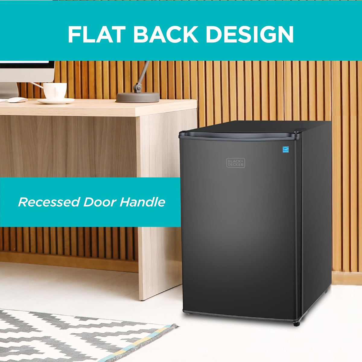 BLACK+DECKER 2.5 Cu. Ft. Compact Refrigerator, Energy Star, BCRK25B, Black Jansha Store