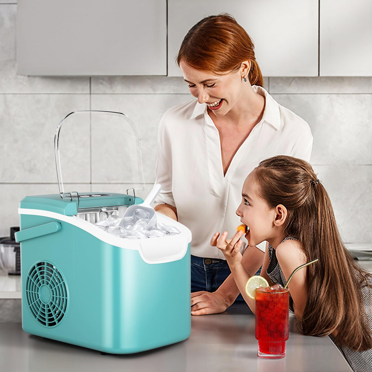 Crzoe Countertop Ice Maker, 26Lbs/24H,2 Sizes of Ice, Self-Cleaning,Black Jansha Store