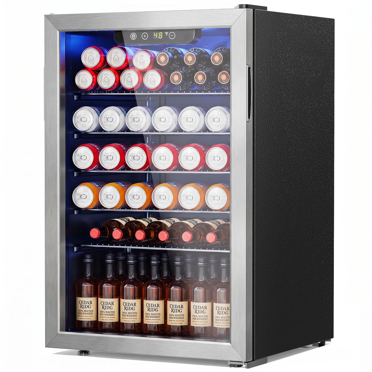 Antarctic Star Beverage Refrigerator Cooler 68 Can, Mini Fridge with Glass Door for Beer Drinks Wine,Freestanding Small Fridge with Electronic Temperature Control for Home and Bar,1.7 cu.ft Jansha Store