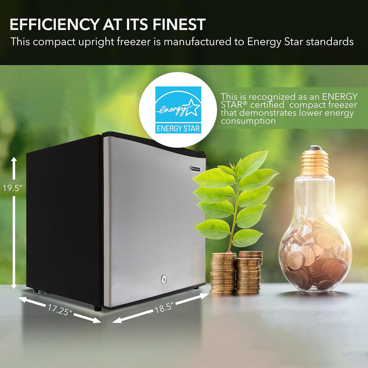 Whynter Upright Mini Freezer, 1.1 Cu Ft, Silver, CUF-112SS Jansha Store