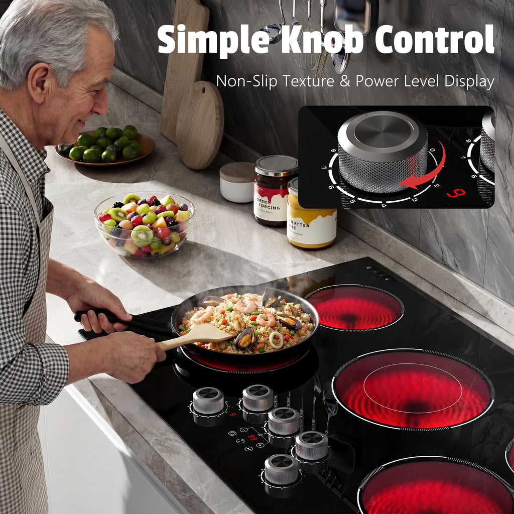 2 Burner Electric Cooktop 110V, 2000W, 24" Countertop & Built-in Jansha Store