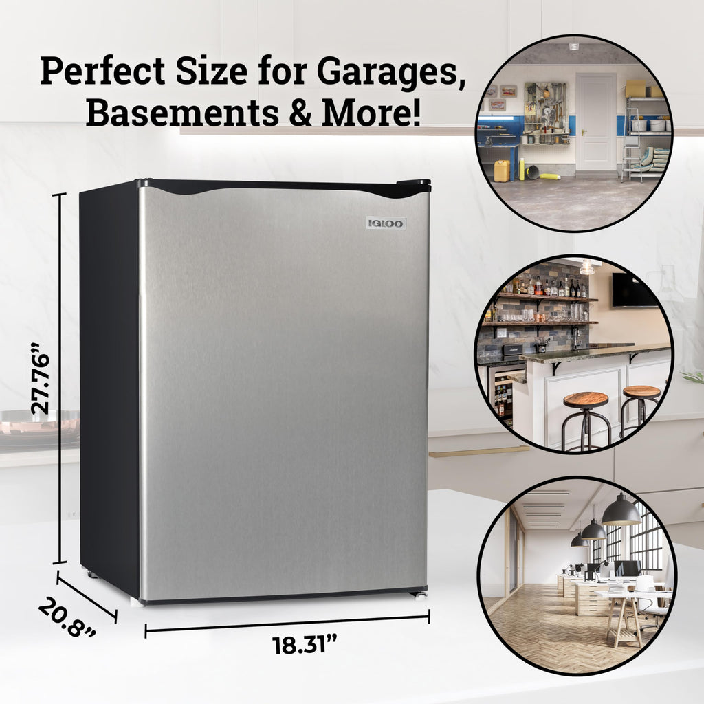Igloo 3.2 Cu.Ft. Mini Fridge with Freezer - Single Door Compact Refrigerator with Glass Shelves for Homes, Dorms & Offices- Keep Snacks, Drinks & Frozen Foods Cool with Temperature Control Mini Fridge Jansha Store
