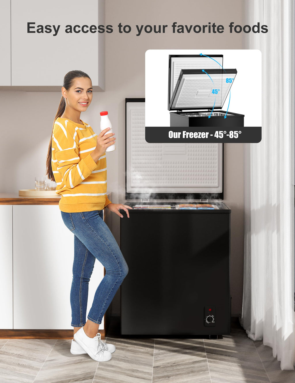 7.0 Cu Ft Chest Freezer - Energy Saving Quiet Top Open Door Mini Freezer Adjustable 6 Thermostat - Compact Small Deep Freezer w/Removable Basket and Defrost Water Drain for Home/Apartment/Garage Jansha Store