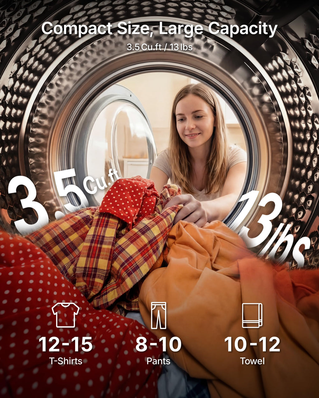 3.5 Cu. Ft. Protable Clothes Dryers with LED Control Jansha Store