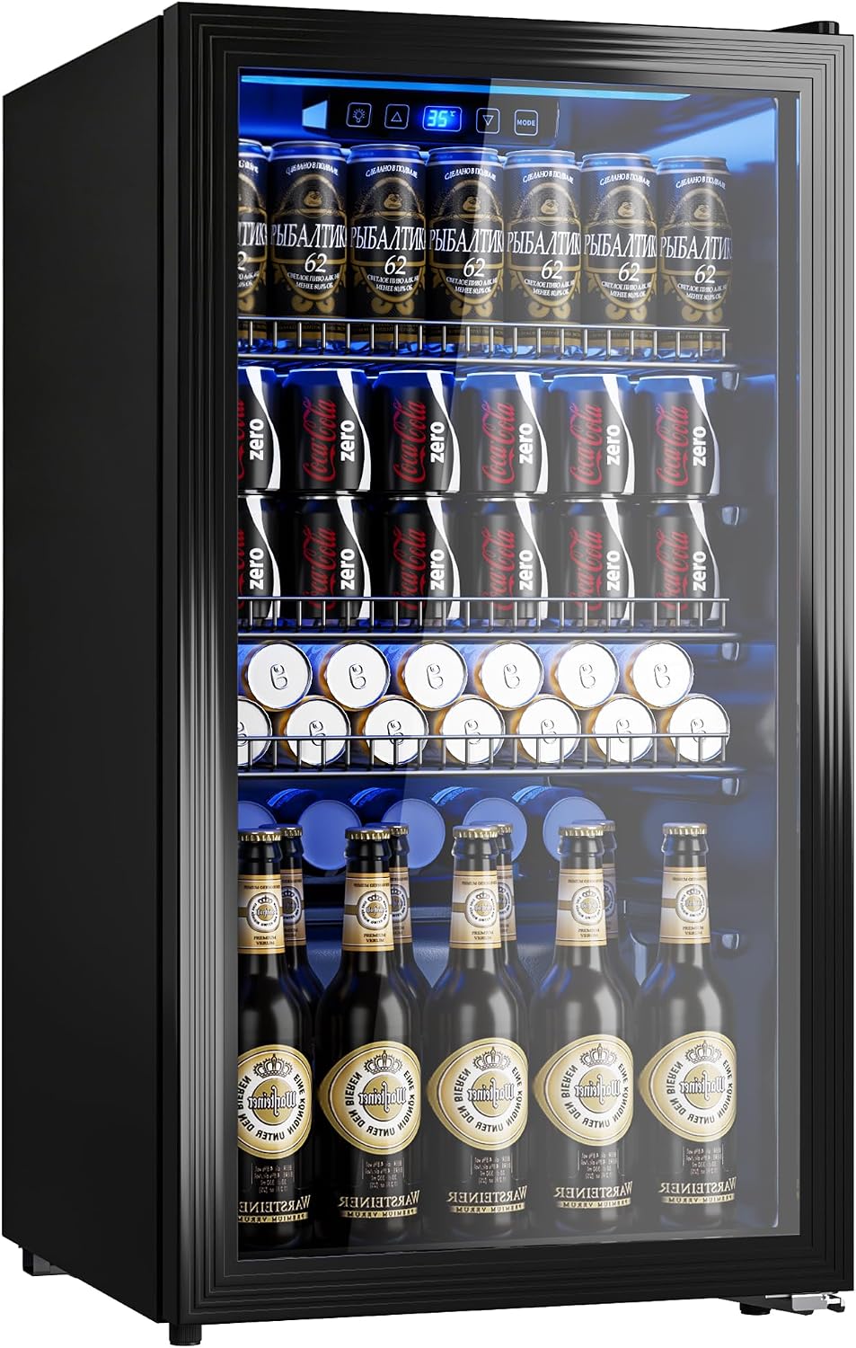 130 Can Beverage Refrigerator, 3.2 Cu.Ft Mini Fridge Beverage Cooler Jansha Store