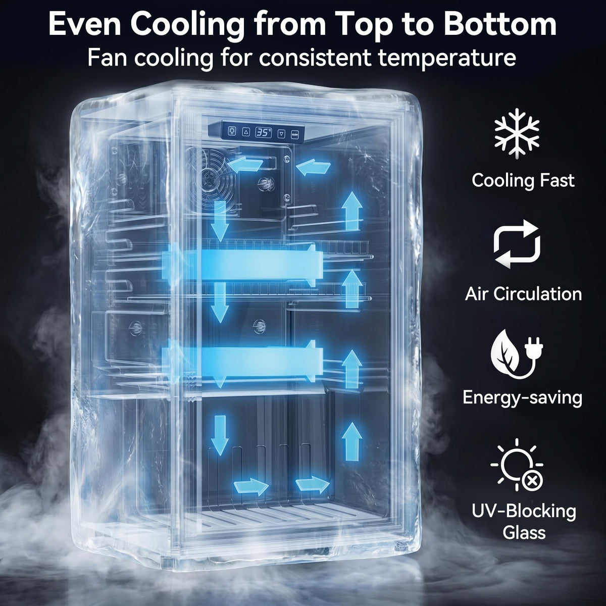 3.2 Cuft Beverage Fridge, 130 Can Mini Fridge With Glass Door, Black Jansha Store