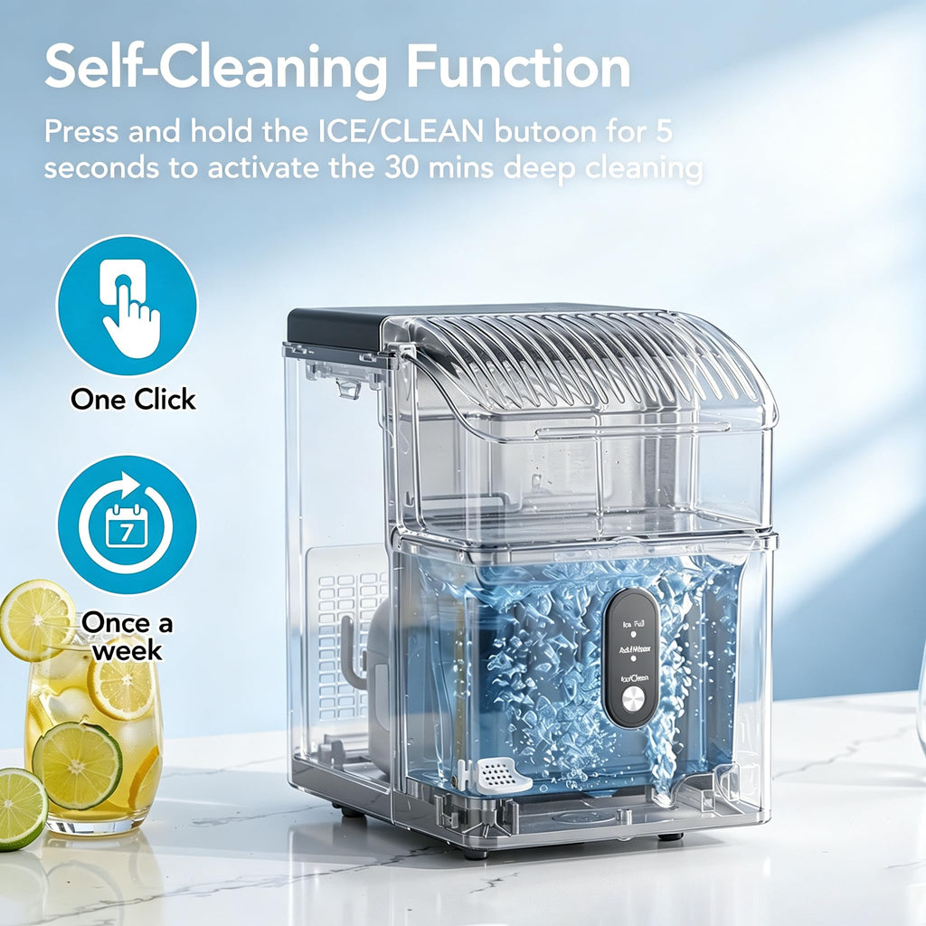 COWSAR Nugget Countertop Ice Maker, Automatic Ice Dispenser, 33 lbs/Day Chewable Pellet Ice Machine with Self-Cleaning & Measured Dispensing, Portable Ice Maker for Home, Kitchen, Office Jansha Store