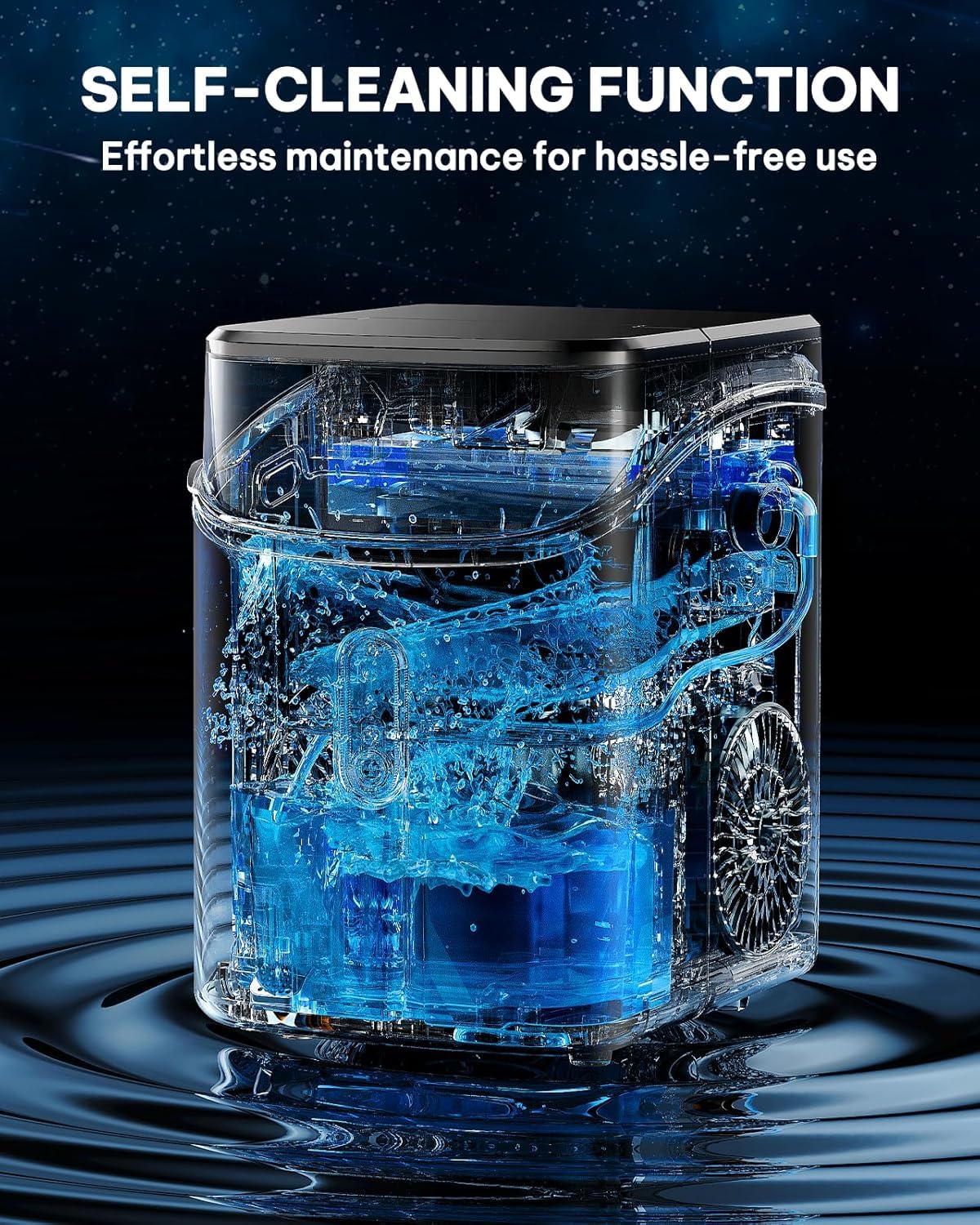 Silonn Ice Maker Countertop, 8 Bullet Ice Cubes in 6 Mins, 26.5 Lbs per Day, 2 Size Options, Self-Cleaning & Portable for Kitchen, Office, Party, RV Camping Jansha Store