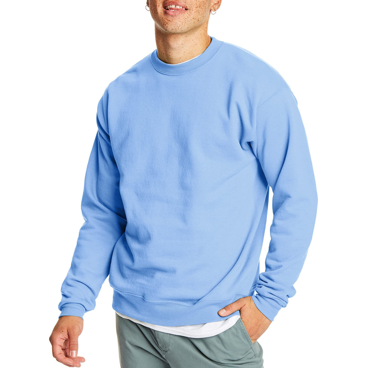 Hanes Men's Sweatshirt, EcoSmart Fleece Crewneck Sweatshirt, Big & Tall Available, 1 or 2-Pack Jansha Store