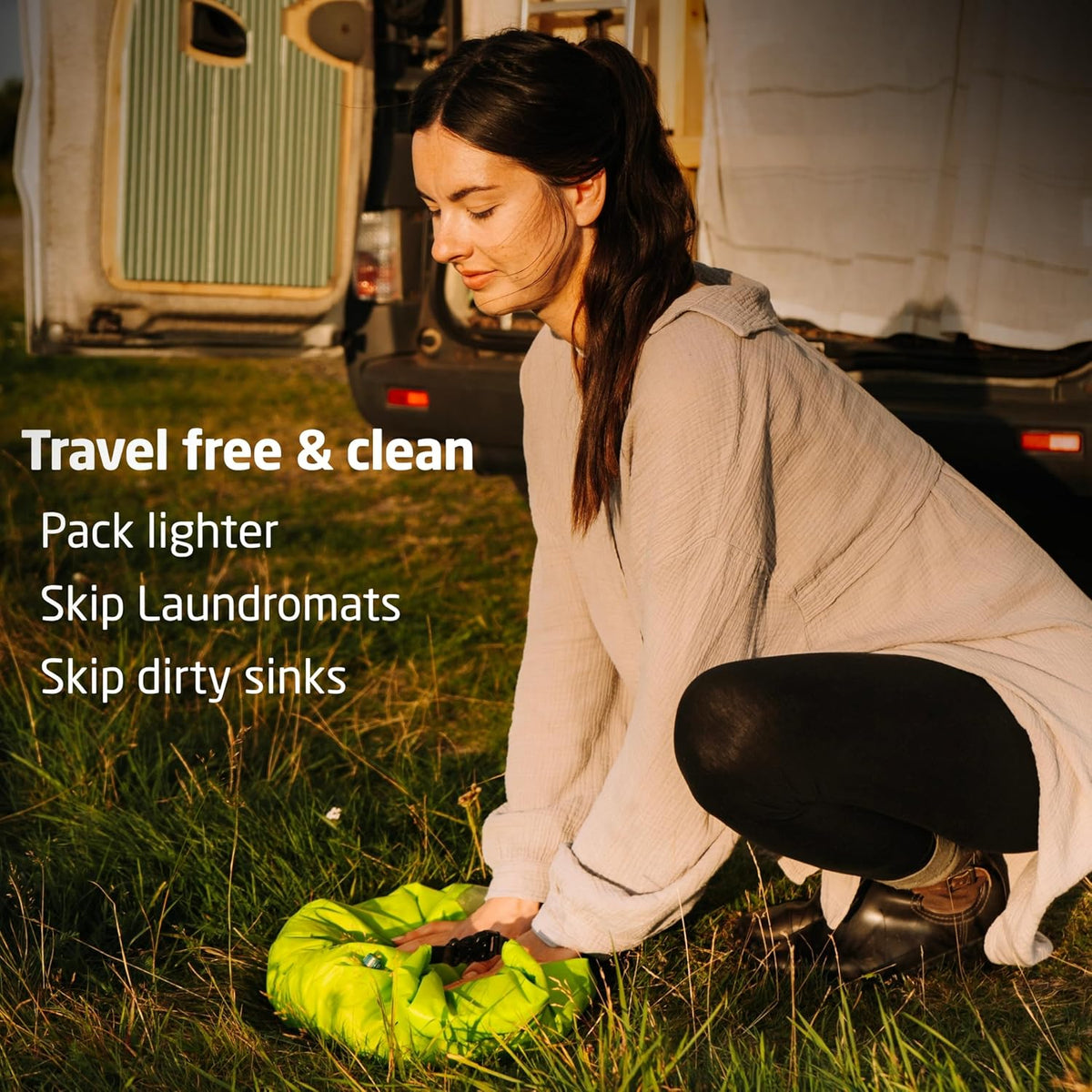 Scrubba Wash Bag Patented Washboard-in-a-Bag™ 5 oz Travel Clothes Washer Jansha Store