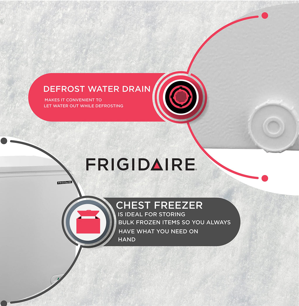 FRIGIDAIRE EFRF5003-BLACK Chest Deep Freezer-Garage-Ready, 5.0 Cu. Ft. Capacity, Black-Adjustable Thermostat-Removable Vinyl Coated Wire Basket-Easy Defrost Drain Jansha Store