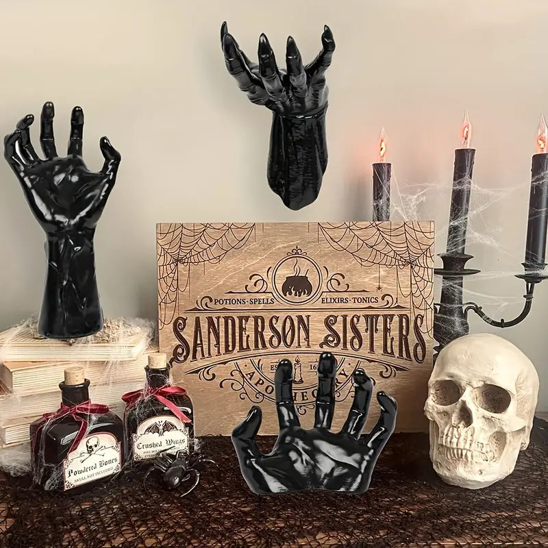 3-Pack Devil Hand Candle Holders with LED Tealights - Wall Decor CAN