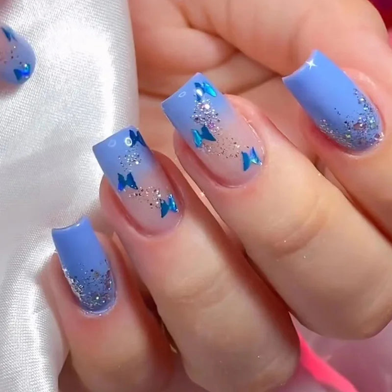 Butterfly Blossom Square Press-On Nails-0