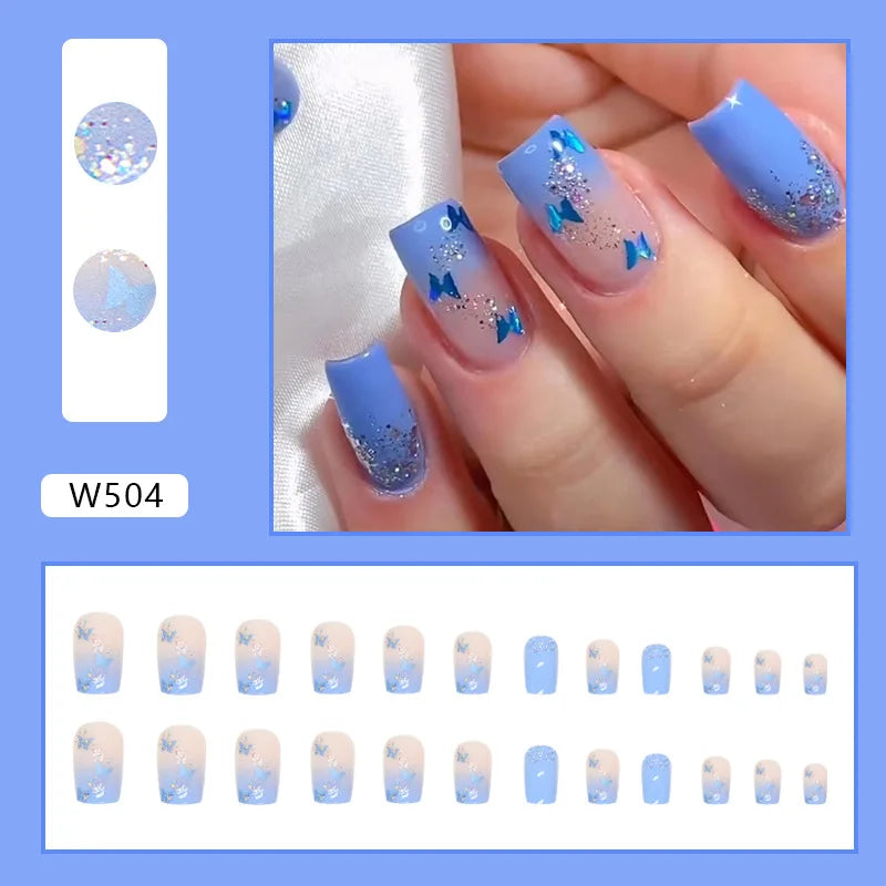 Butterfly Blossom Square Press-On Nails-1