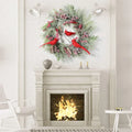 Red Cardinal Christmas Wreath With Berry And Pinecones LPO