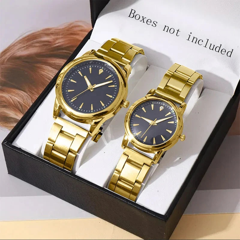 Couple Quartz Gold Watches Set OBA