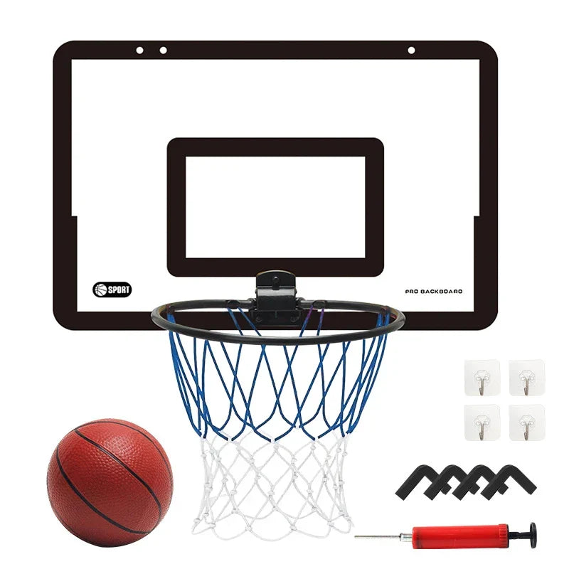 Kids Foldable Wall-Mounted Basketball Hoop Set – Indoor & Outdoor Basketball Stand with Ball LPO