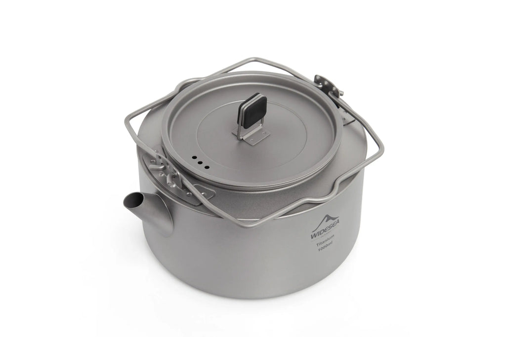 Ultralight Titanium Camping Kettle Outdoor Tea & Coffee Pot Grey OBA
