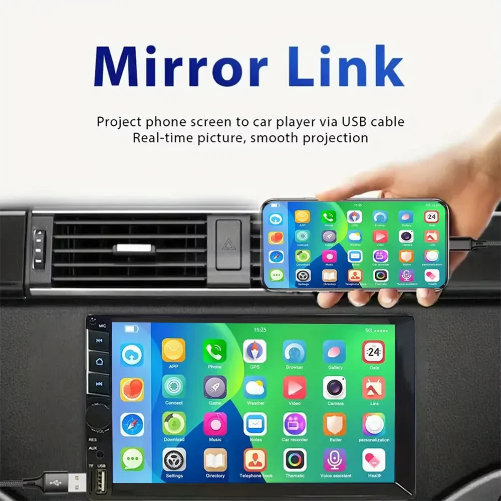 7 2DIN Touchscreen Car Stereo Black-3