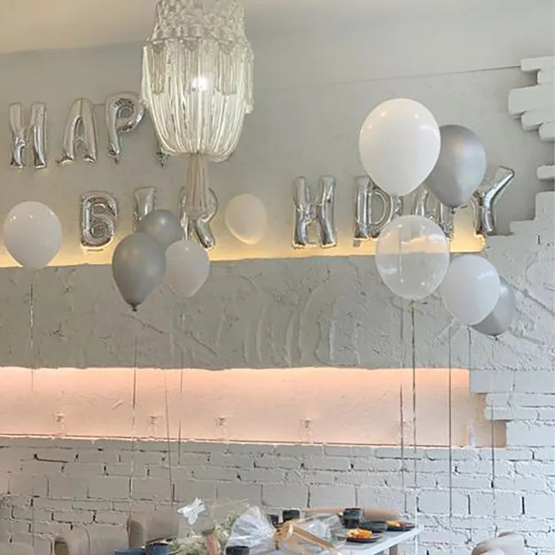 63-Piece Silver White Bride To Be Balloon Set: Bridal Bachelor Party Decorations CAN
