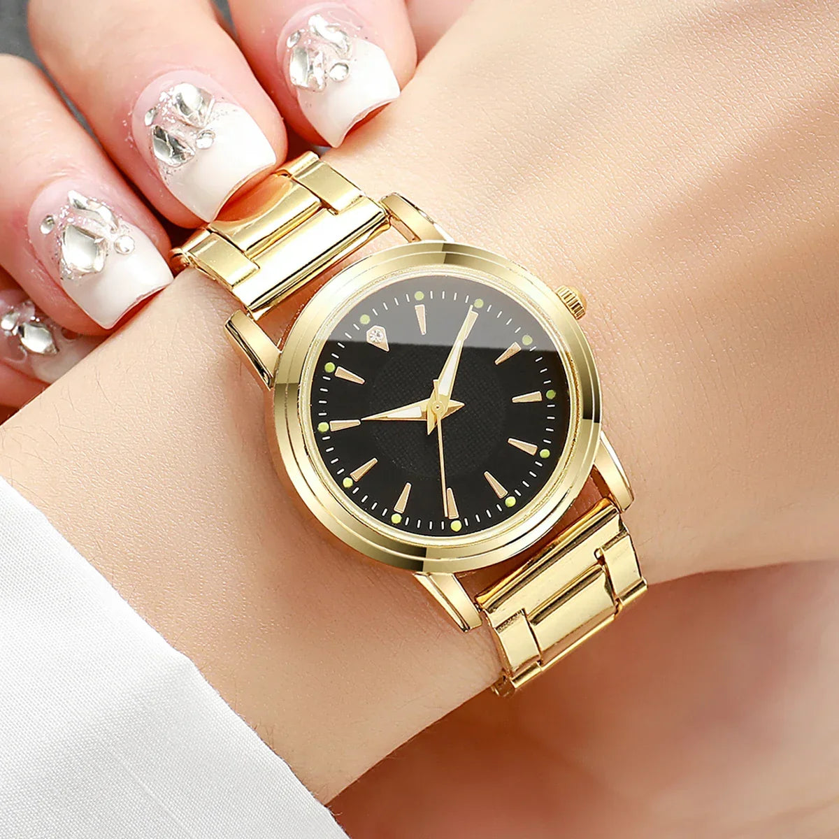 Couple Quartz Gold Watches Set OBA