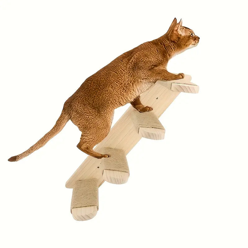 Paws & Play: Elevated Wooden Cat Climbing Shelf CAN
