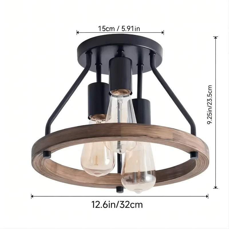3-Light Semi Flush Mount Ceiling Light Fixture LPT