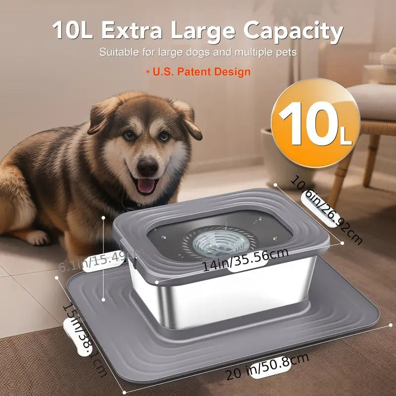 Dog Stainless Steel Water Bowl with Mat LPT